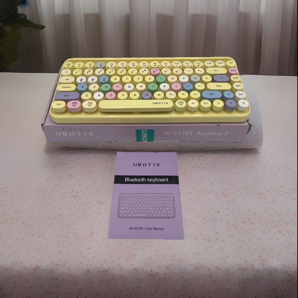UBOTIE Bluetooth Portable Computer Keyboard Mini Wireless (Colorful Yellow) - Picture 16 of 16